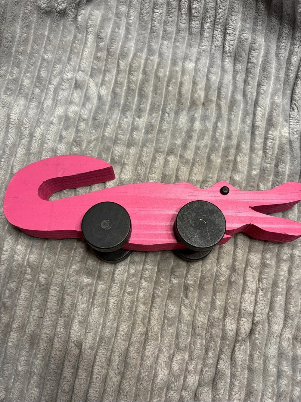 Pink Wooden Crocodile Pull Toy - Kids Toy